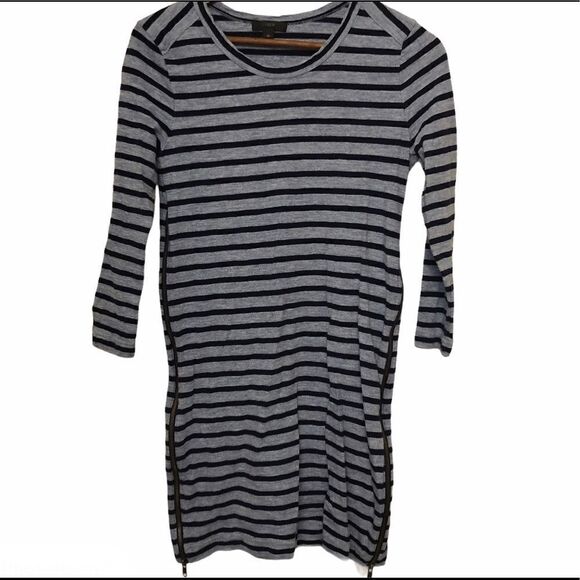 J Crew Stripe T Shirt Dress Long sleeves preppy minimalist capsule wardrobe XS - Picture 2 of 10